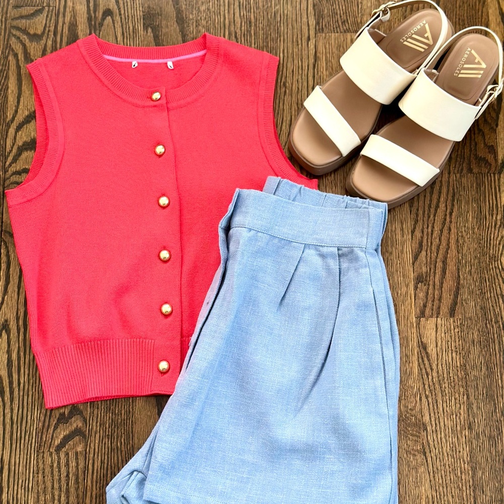 The Vintage Shop High Waist Blue Shorts - Picture 2 of 9